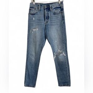 Levi's 501 S Premium Jeans Size 25 Light Wash 100% cotton distressed button fly